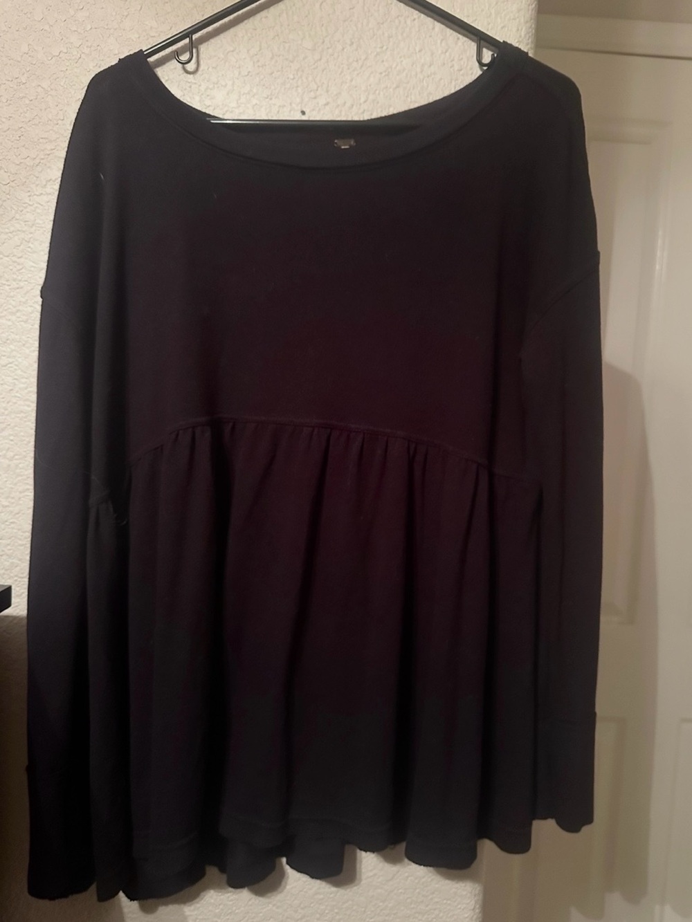 Brand new Free People Black Long Sleeve Babydoll Top